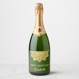 Flower Of Life - Indian Mandala 4 Sparkling Wine Label