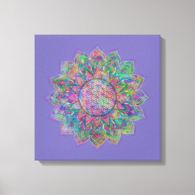 Flower Of Life - Indian Mandala 7c Canvas Print (Front)