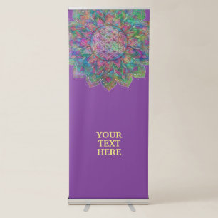 Flower Of Life - Indian Mandala 7c Retractable Banner