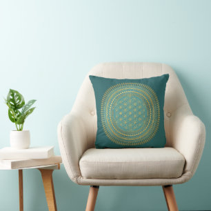 Flower Of Life - Indigenous Mandala 1 Cushion