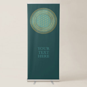 Flower Of Life - Indigenous Mandala 1 Retractable Banner