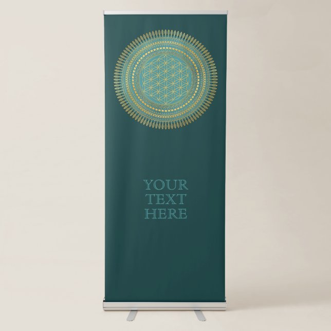 Flower Of Life - Indigenous Mandala 1 Retractable Banner (Front)