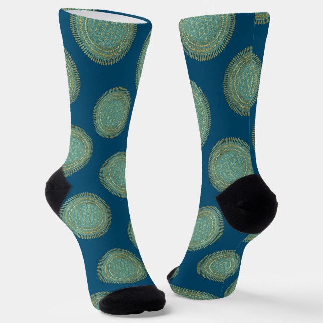 Flower Of Life - Indigenous Mandala 1 Socks (Angled)