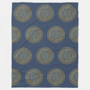 Flower Of Life - Indigenous Mandala 2 Fleece Blanket