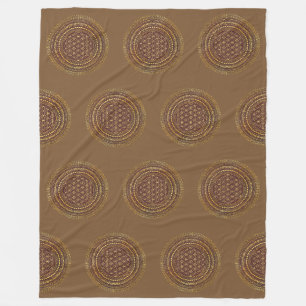 Flower Of Life - Indigenous Mandala 3 Fleece Blanket