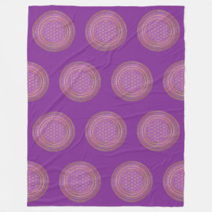 Flower Of Life - Indigenous Mandala 4 Fleece Blanket