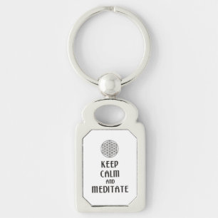 Flower of Life - KEEP CALM and MEDITATE Key Ring