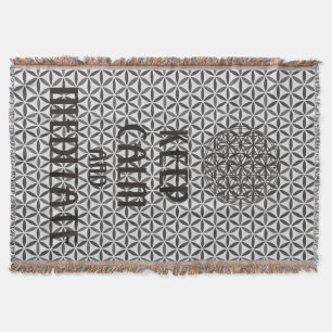 Flower of Life - KEEP CALM and MEDITATE Throw Blanket