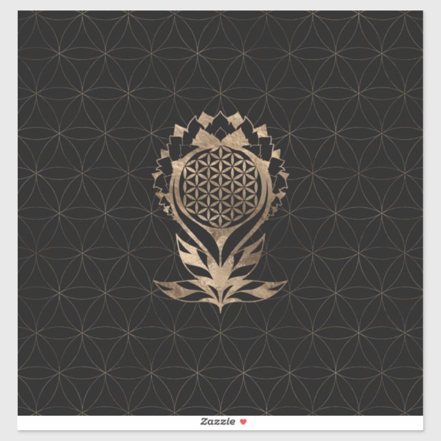 Flower of Life Lotus - Black and Gold (Sheet)