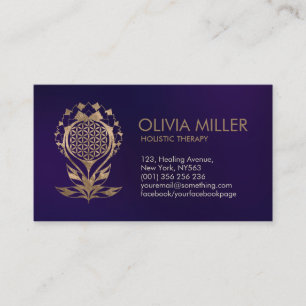 Flower of life - lotus ornament - gold business card