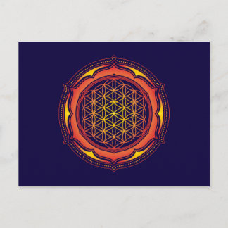Flower of life, Lotus, Sacred Geometry, Buddhism Postcard