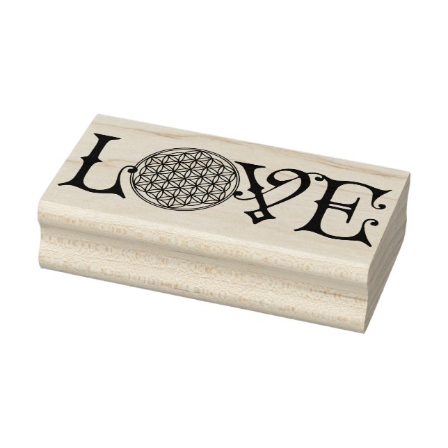 Flower Of Life - LOVE lettering tattoo black Rubber Stamp (Stamp)
