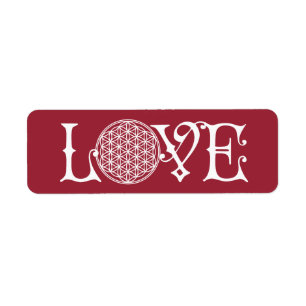 Flower Of Life - LOVE lettering tattoo white