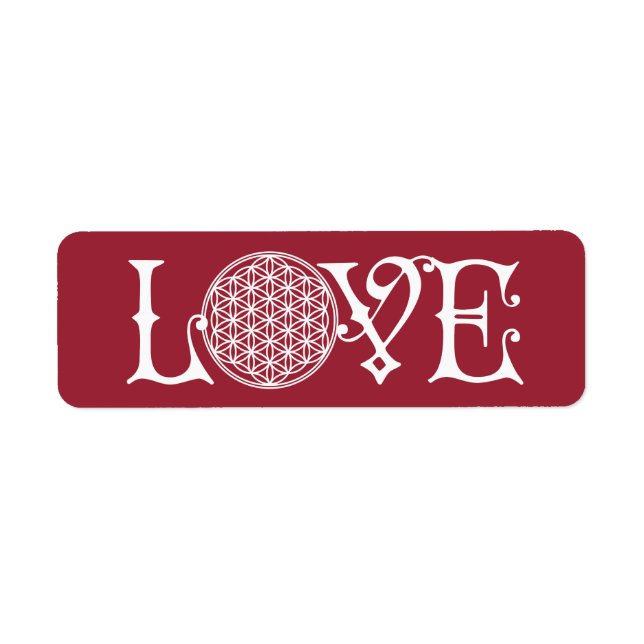 Flower Of Life - LOVE lettering tattoo white (Front)