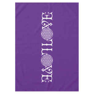 Flower Of Life - LOVE lettering tattoo white Tablecloth