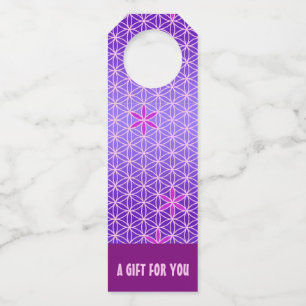 FLOWER OF LIFE - magenta pink pattern Bottle Tag