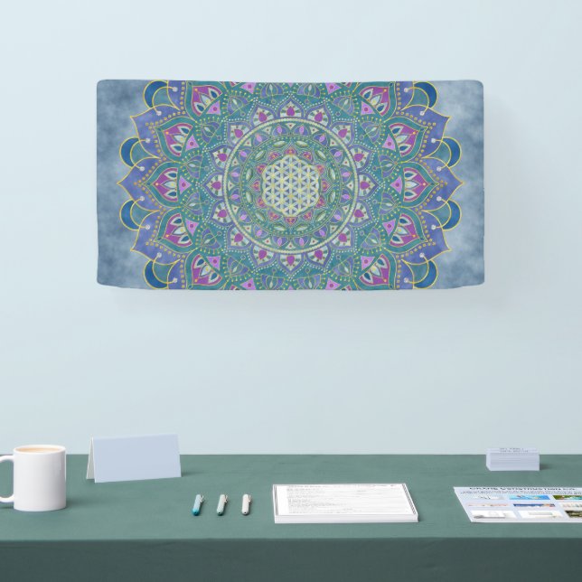 Flower Of Life - Mandala India Style 1 Banner (Tradeshow)