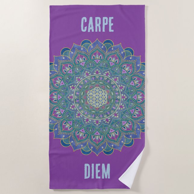 Flower Of Life - Mandala India Style 1 Beach Towel (Front)