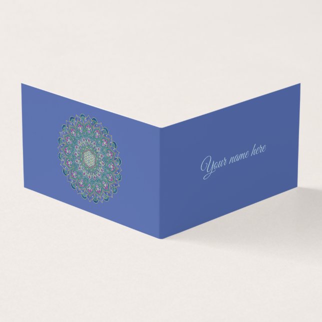 Flower Of Life - Mandala India Style 1 Business Card (Outside)