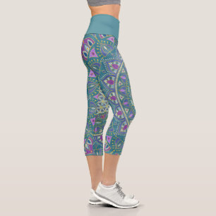 Flower Of Life - Mandala India Style 1 Capri Leggings
