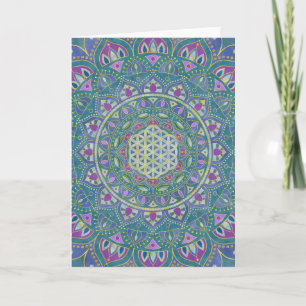 Flower Of Life - Mandala India Style 1 Card
