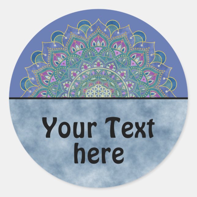 Flower Of Life - Mandala India Style 1 Classic Round Sticker (Front)