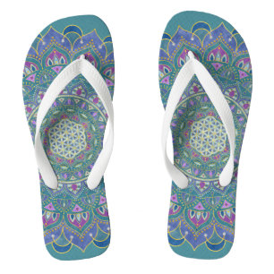 Flower Of Life - Mandala India Style 1 Flip Flops