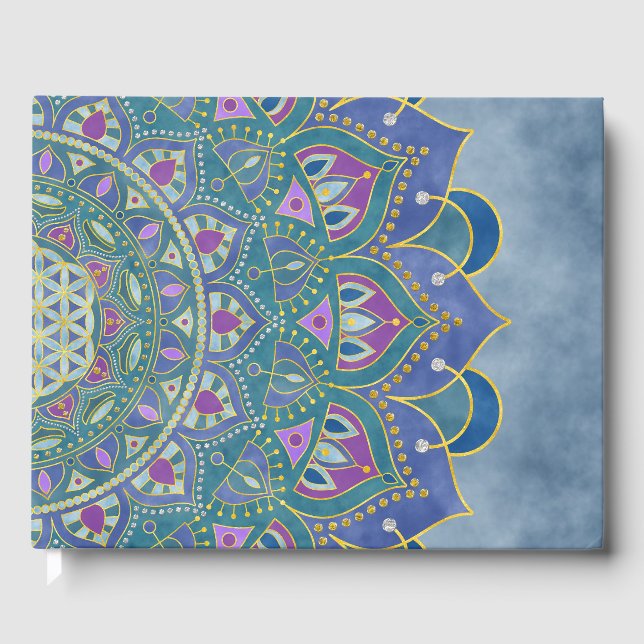 Flower Of Life - Mandala India Style 1 Guest Book (Front)