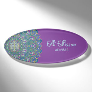 Flower Of Life - Mandala India Style 1 Name Tag