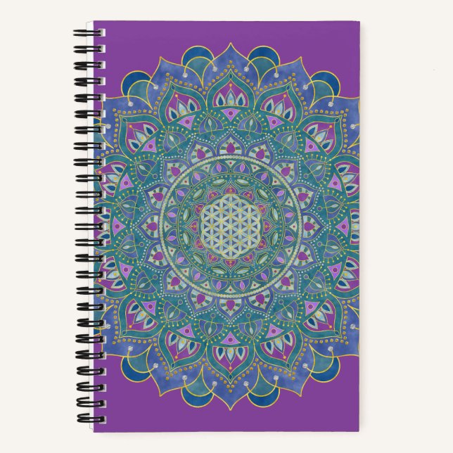 Flower Of Life - Mandala India Style 1 Notebook (Front)