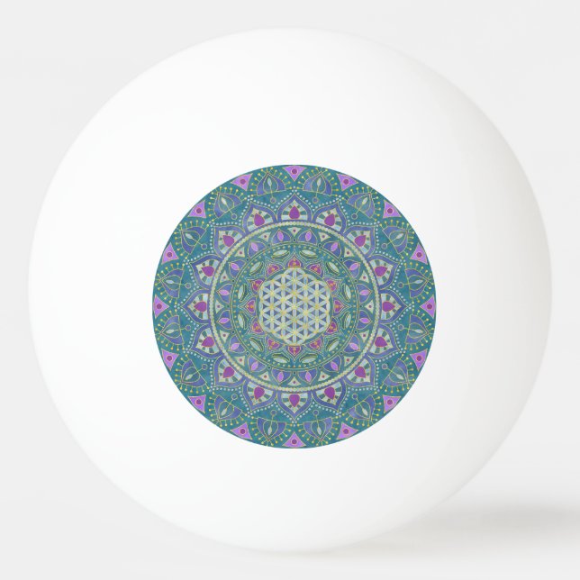 Flower Of Life - Mandala India Style 1 Ping Pong Ball (Front)