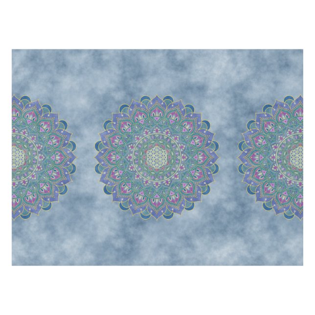 Flower Of Life - Mandala India Style 1 Tablecloth (Front (Horizontal))