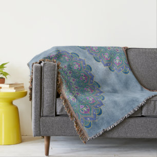 Flower Of Life - Mandala India Style 1 Throw Blanket