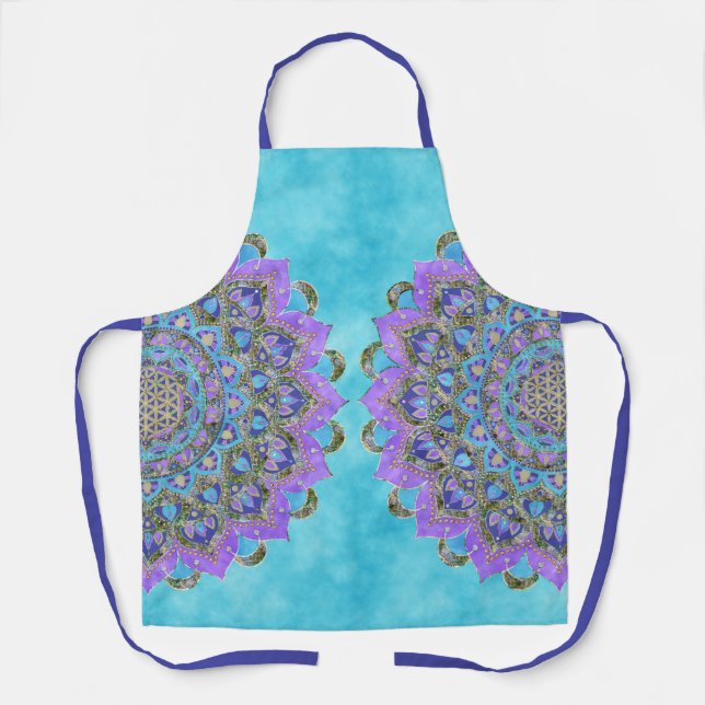 Flower Of Life - Mandala India Style 2 Apron (Front)