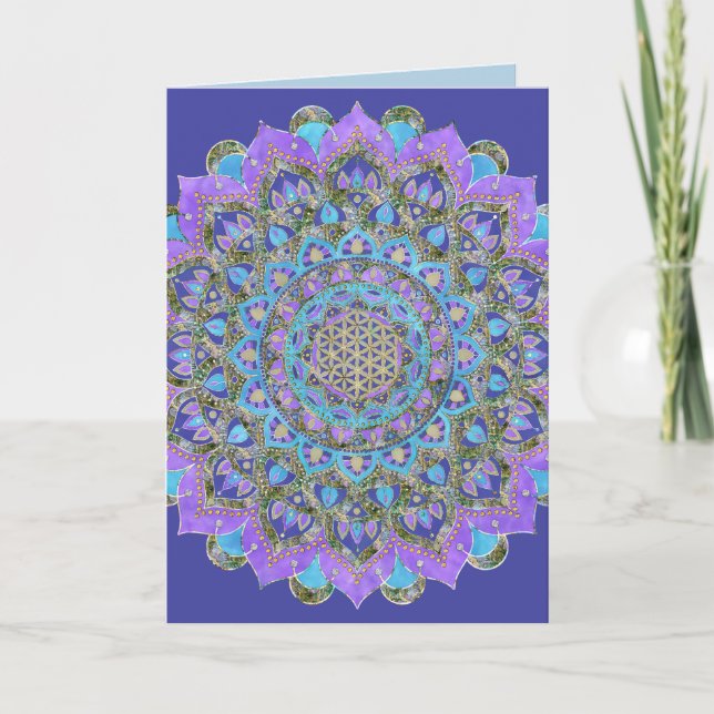 Flower Of Life - Mandala India Style 2 Card (Front)