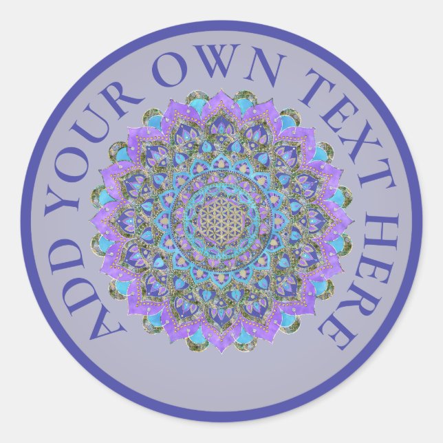 Flower Of Life - Mandala India Style 2 Classic Round Sticker (Front)