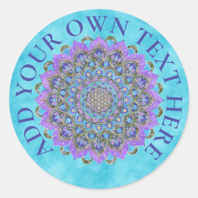 Flower Of Life - Mandala India Style 2 Classic Round Sticker (Front)
