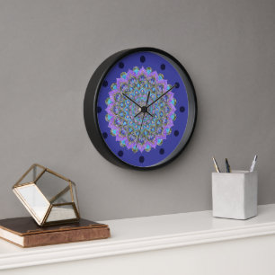 Flower Of Life - Mandala India Style 2 Clock
