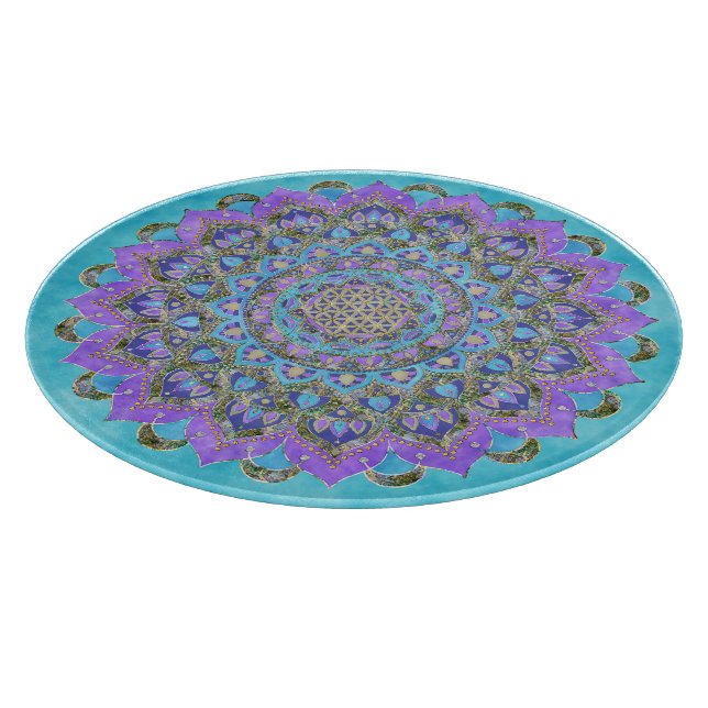 Flower Of Life - Mandala India Style 2 Cutting Board (Corner)