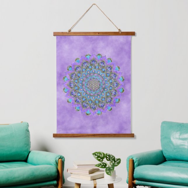 Flower Of Life - Mandala India Style 2 Hanging Tapestry (Living Room)