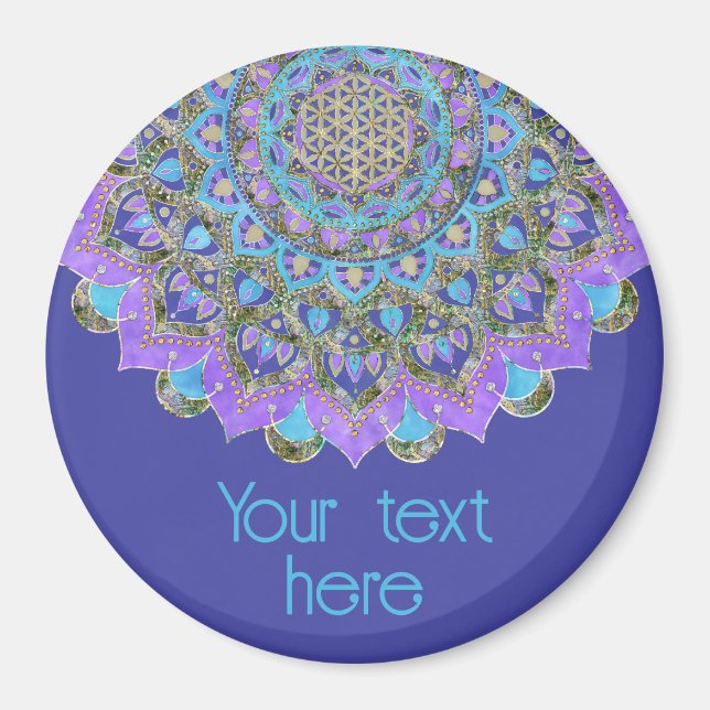 Flower Of Life - Mandala India Style 2 Magnet (Front)