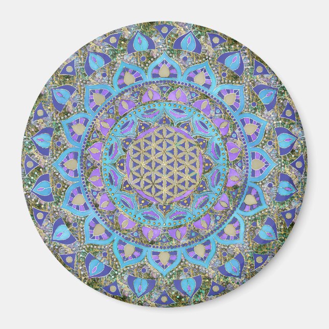 Flower Of Life - Mandala India Style 2 Magnet (Front)