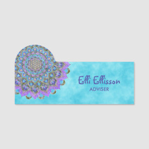 Flower Of Life - Mandala India Style 2 Name Tag