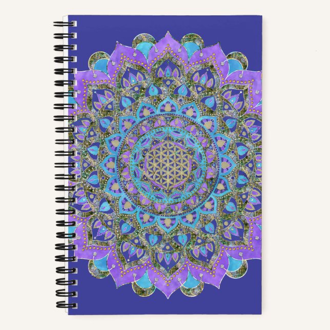 Flower Of Life - Mandala India Style 2 Notebook (Front)