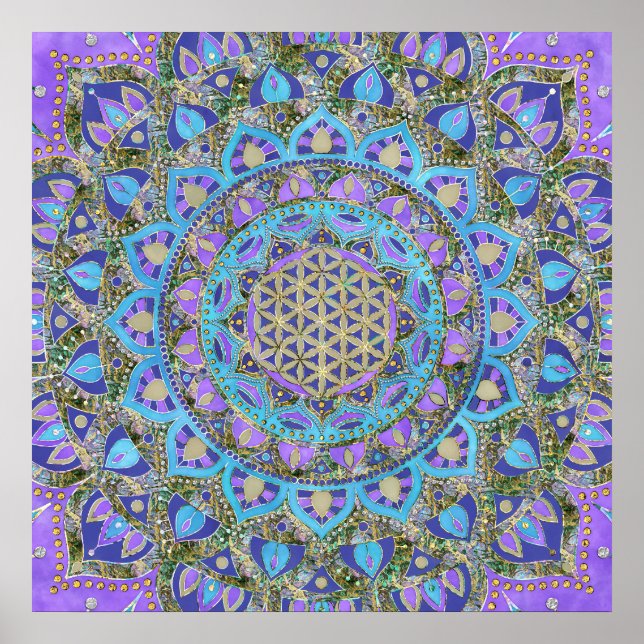 Flower Of Life - Mandala India Style 2 Poster (Front)