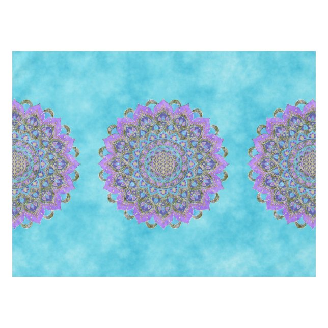 Flower Of Life - Mandala India Style 2 Tablecloth (Front (Horizontal))