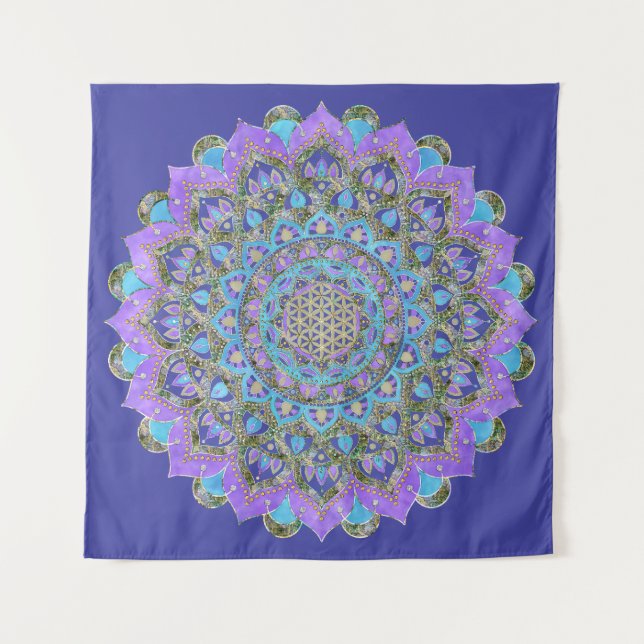 Flower Of Life - Mandala India Style 2 Tapestry (Front)