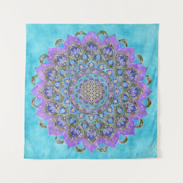 Flower Of Life - Mandala India Style 2 Tapestry (Front)
