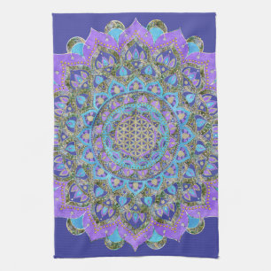 Flower Of Life - Mandala India Style 2 Tea Towel