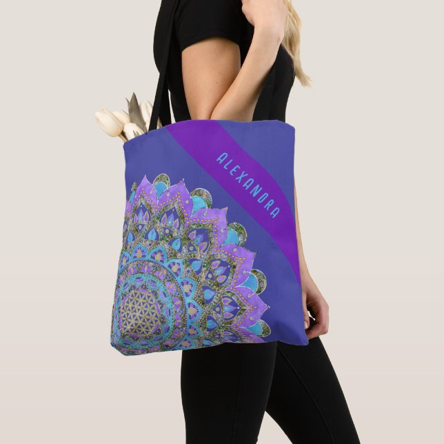 Flower Of Life - Mandala India Style 2 Tote Bag (Close Up)